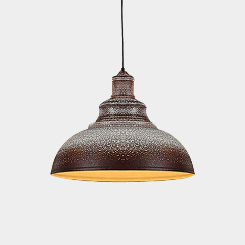 Diana's Industrial Charm: Blue/Rust Metal Barn Pulley Pendant Lamp