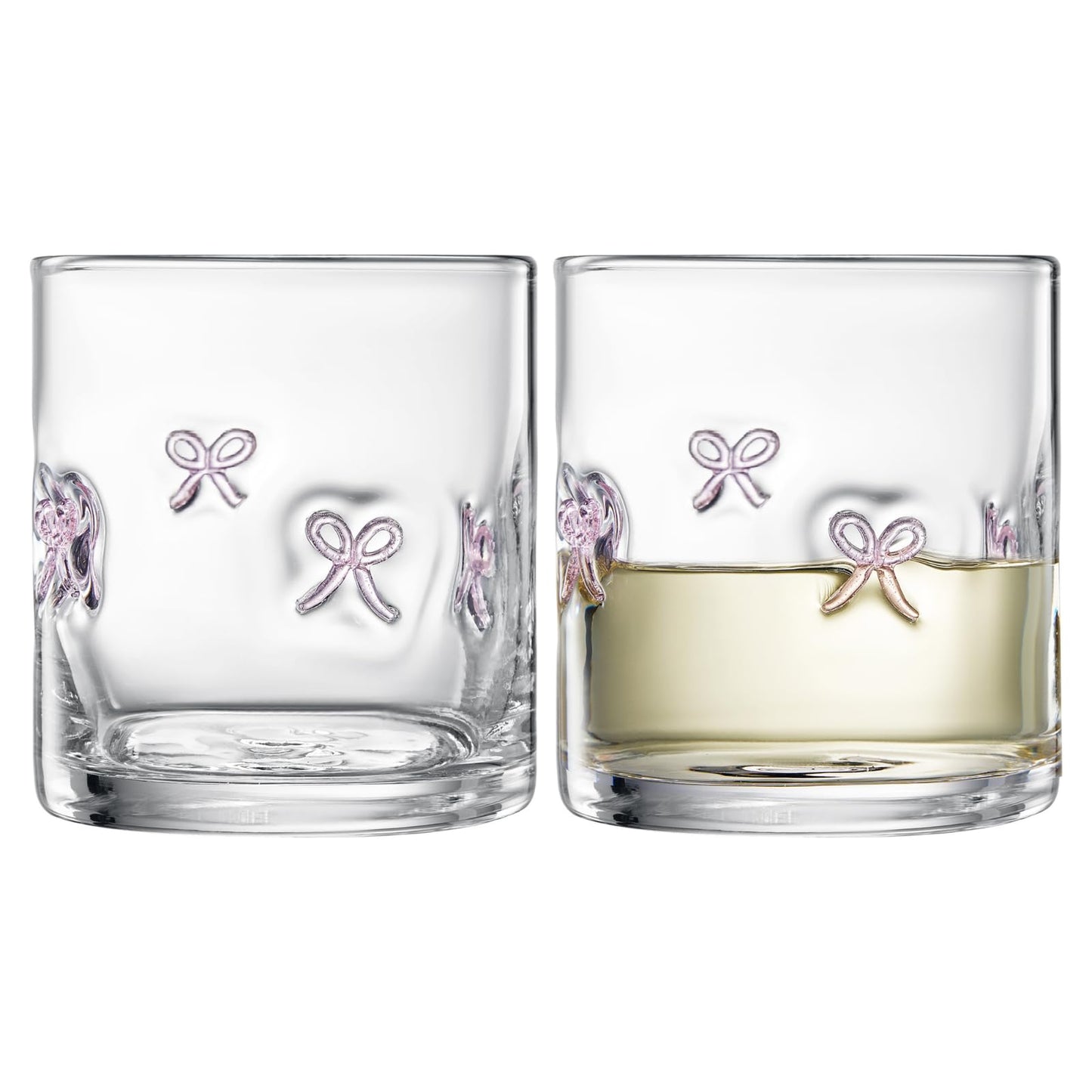 Kitchen Tools & Cookware: Khen Bowtie Tumblers Set Stylish Break Resistant Acrylic Drinkware for Cocktail Wedding Gift Use - Set of 2 Pink by Khen Site