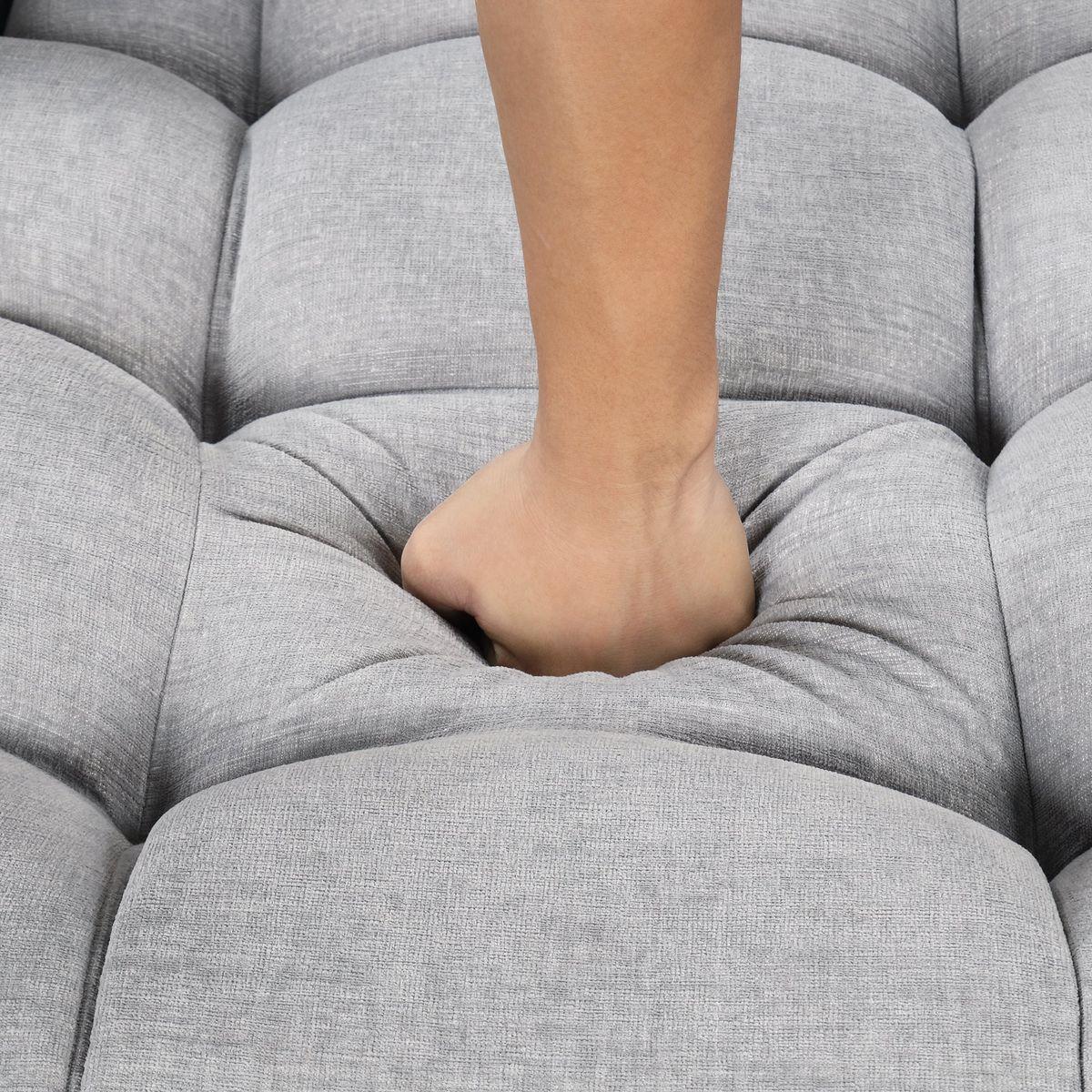 110.2' Oversized U-shaped Sofa Versatile Sectional Sofa Pull-out Sofa Bed with Double Storage Chaise Lounges and Two USB Ports for Living Room,Gray
