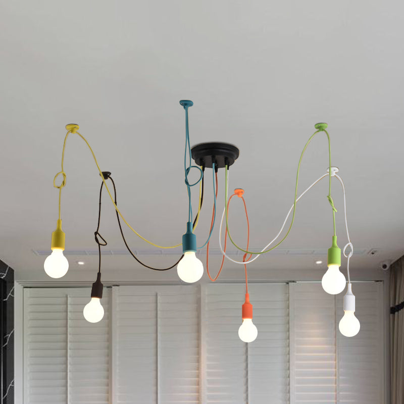 Illuminate Your Space with Industrial Flair: The Multi-Light Swag Pendant Light