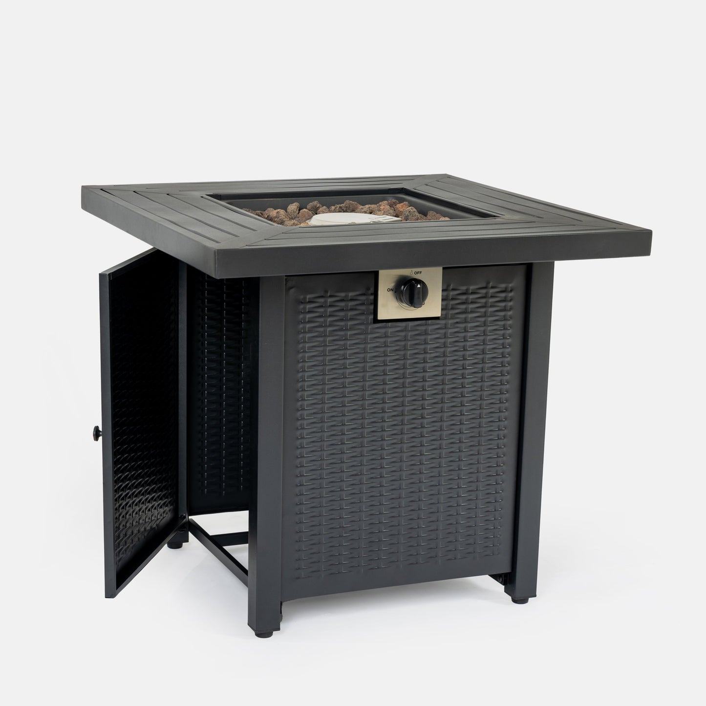 28-inch Iron Square Propane Fire Pit Table
