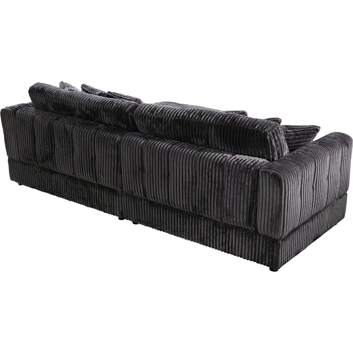 105' Oversized Sectional Sofa Cloud Couch for Living Room, Modern stripe L Shaped Couch, Comfy Boucle Modular Sofa Sleeper with Moveable Ottoman (Gery)