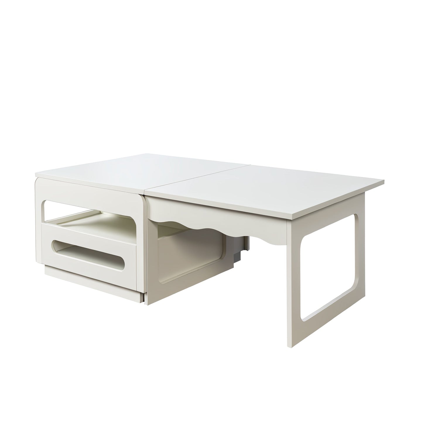 3 in 1 deformed Coffee Tables with Storage Cabinet for Living Room, Coffee Table with for Dining Room