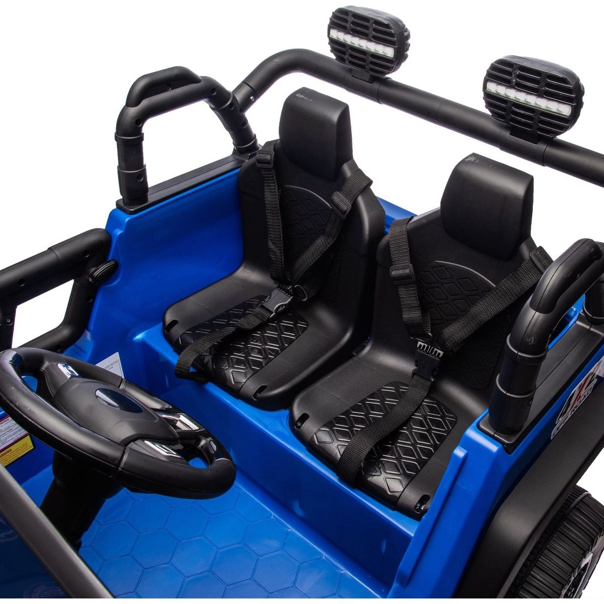 24V Two-Seater Kids Ride On Truck Car W/Parents Control,200wx2,Seat width 20.28in,Four-wheel Suspension,LED Lights,Music,MP3,Bluetooth,Two independent seat belts,Suitable for off-road For Kids Aged 3+