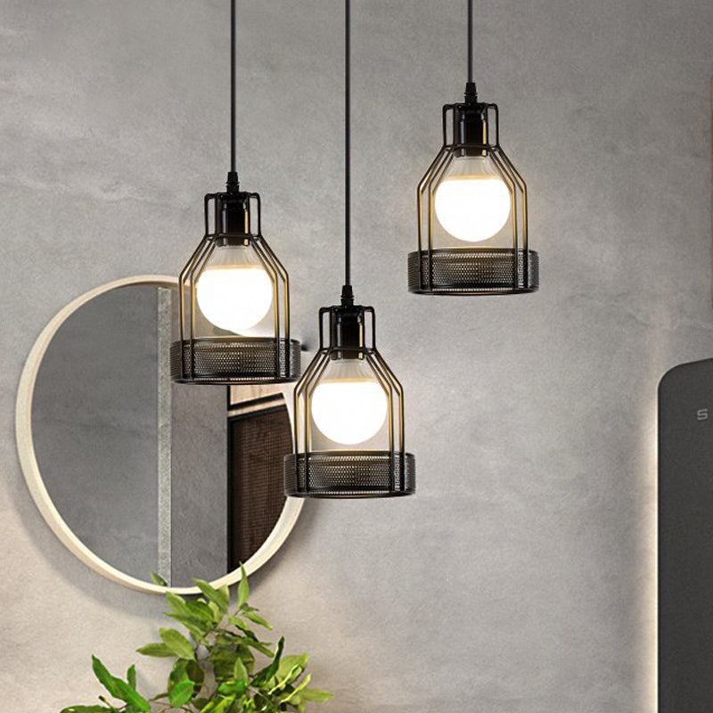 Embrace Industrial Charm and Ample Illumination: The Iron Bottle Frame Cluster Pendant