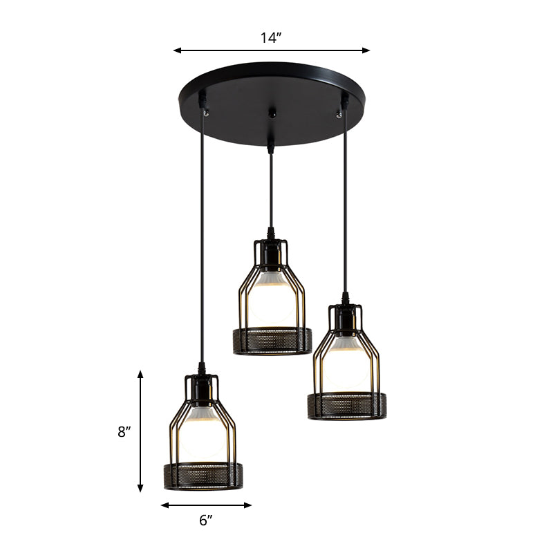 Embrace Industrial Charm and Ample Illumination: The Iron Bottle Frame Cluster Pendant