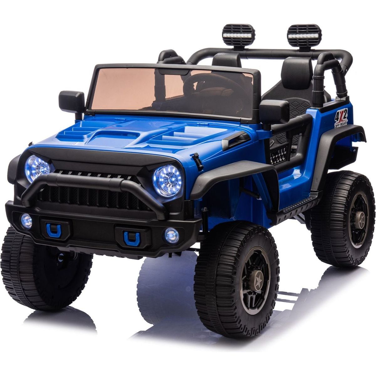 24V Two-Seater Kids Ride On Truck Car W/Parents Control,200wx2,Seat width 20.28in,Four-wheel Suspension,LED Lights,Music,MP3,Bluetooth,Two independent seat belts,Suitable for off-road For Kids Aged 3+
