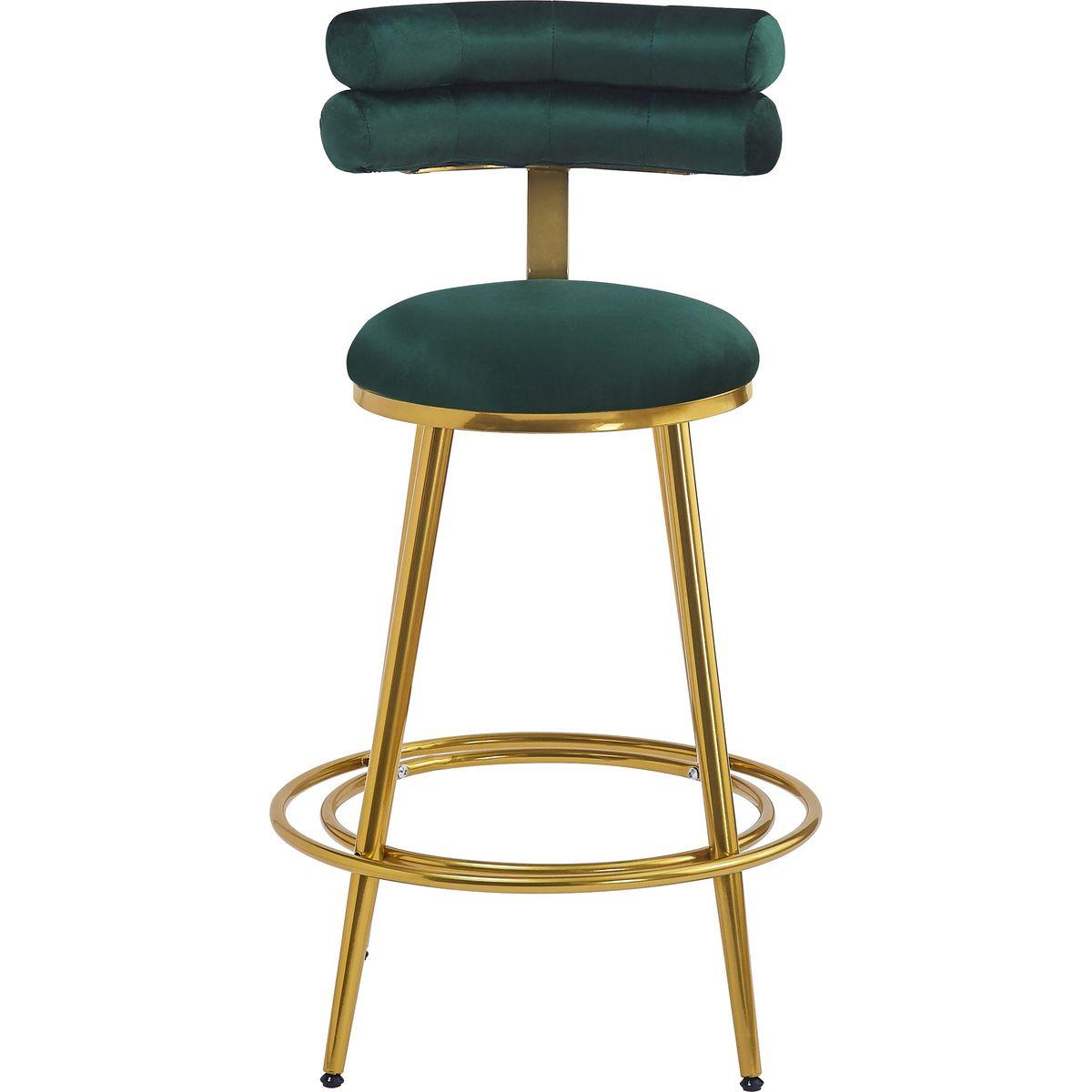 27.65'' Modern Counter Stools Set of 2,Dark green velvet Counter Stools with iron Frame,Soft back and cushion,Footrest,suitable for Kitchen/Bedroom/Dining Room