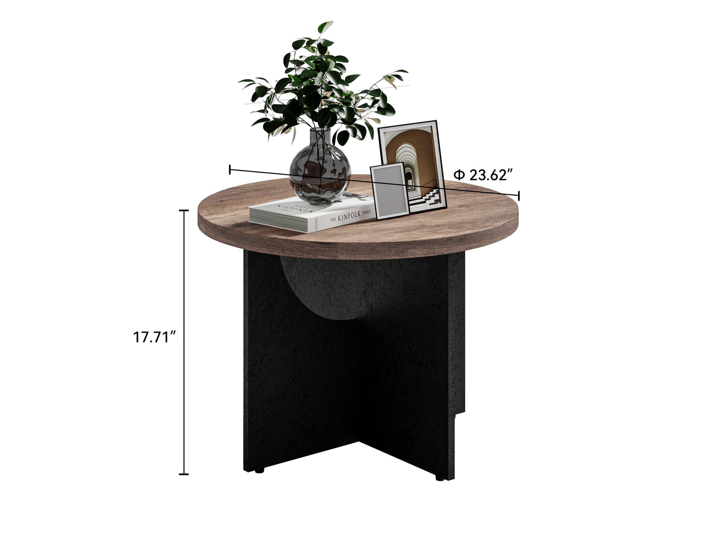 23 Inch Modern Retro Round Coffee Table for Living Room and Bedroom