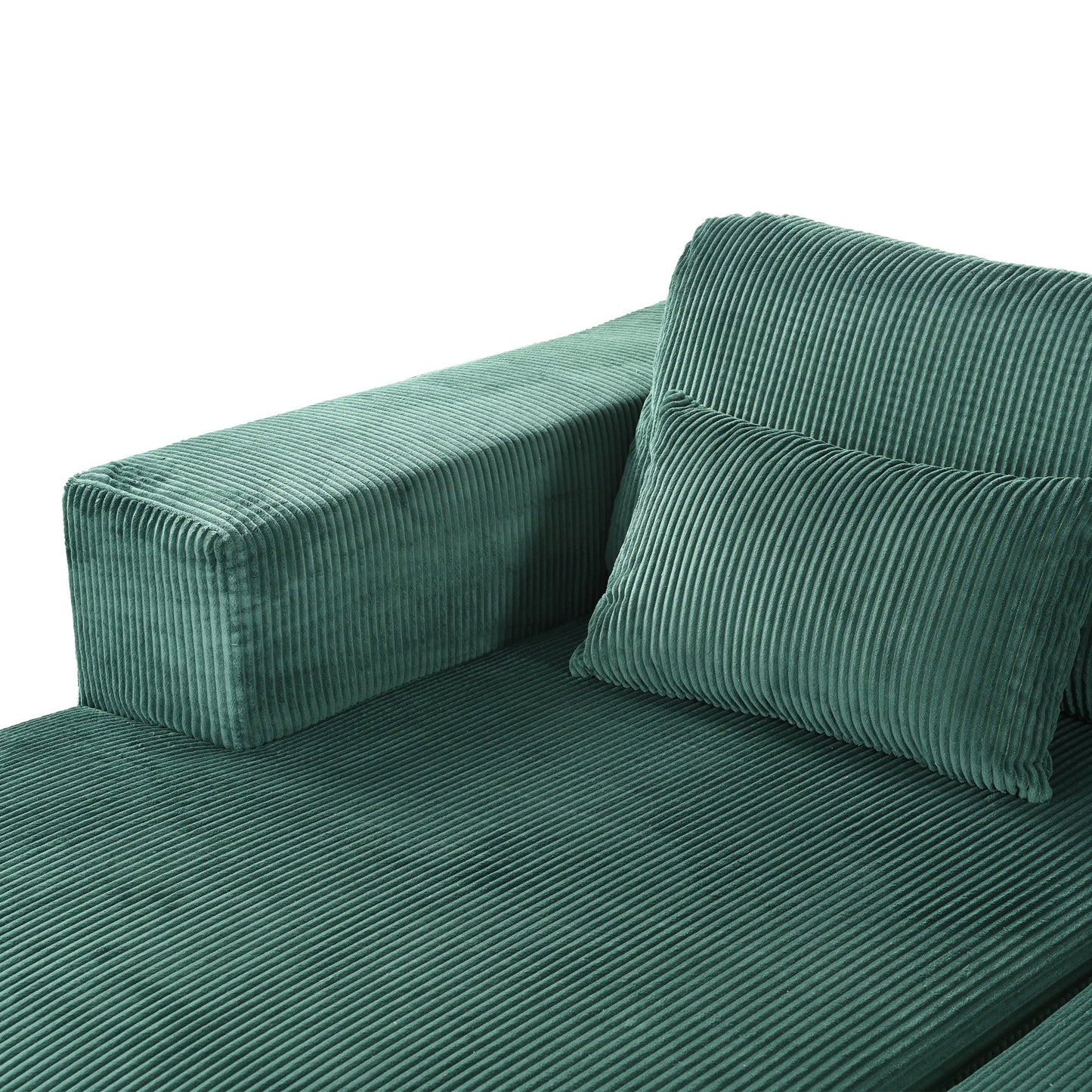 U_Style Corduroy Double Sofa Bed with 2 Pillows, Perfect for Living Rooms, Apartments, Offices