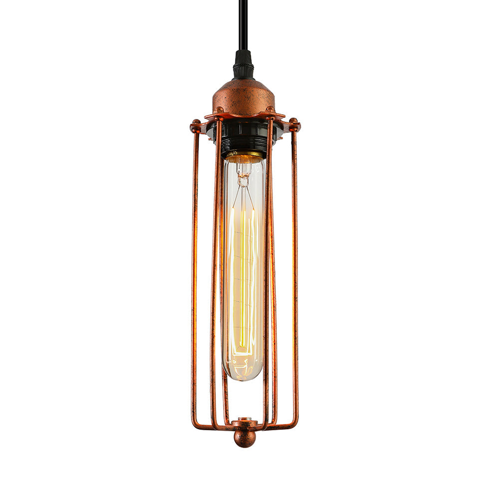 Zoe Vintage Industrial Pendant Light with Dark Rust Finish