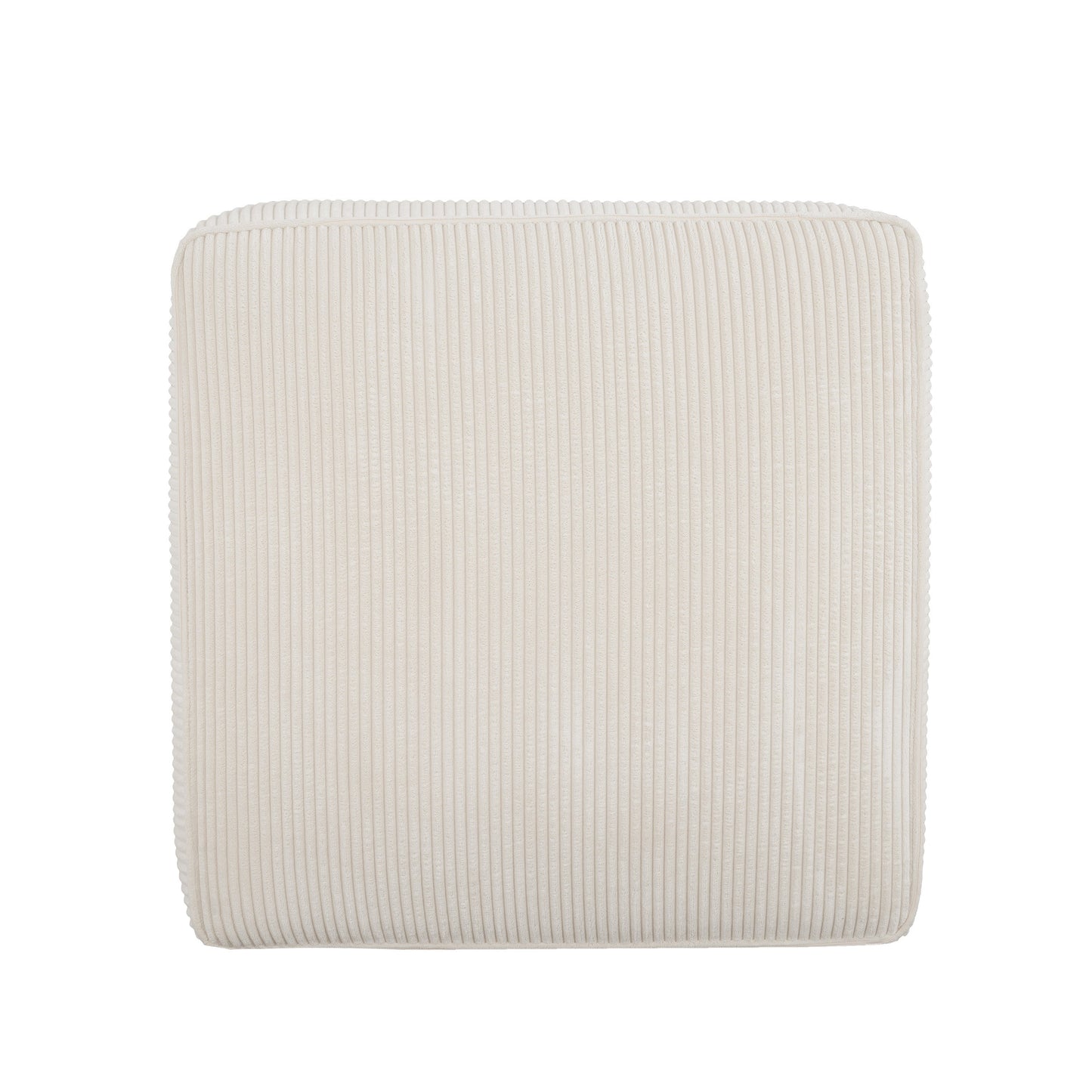 Upholstered Square Ottoman,Beige,Corduroy