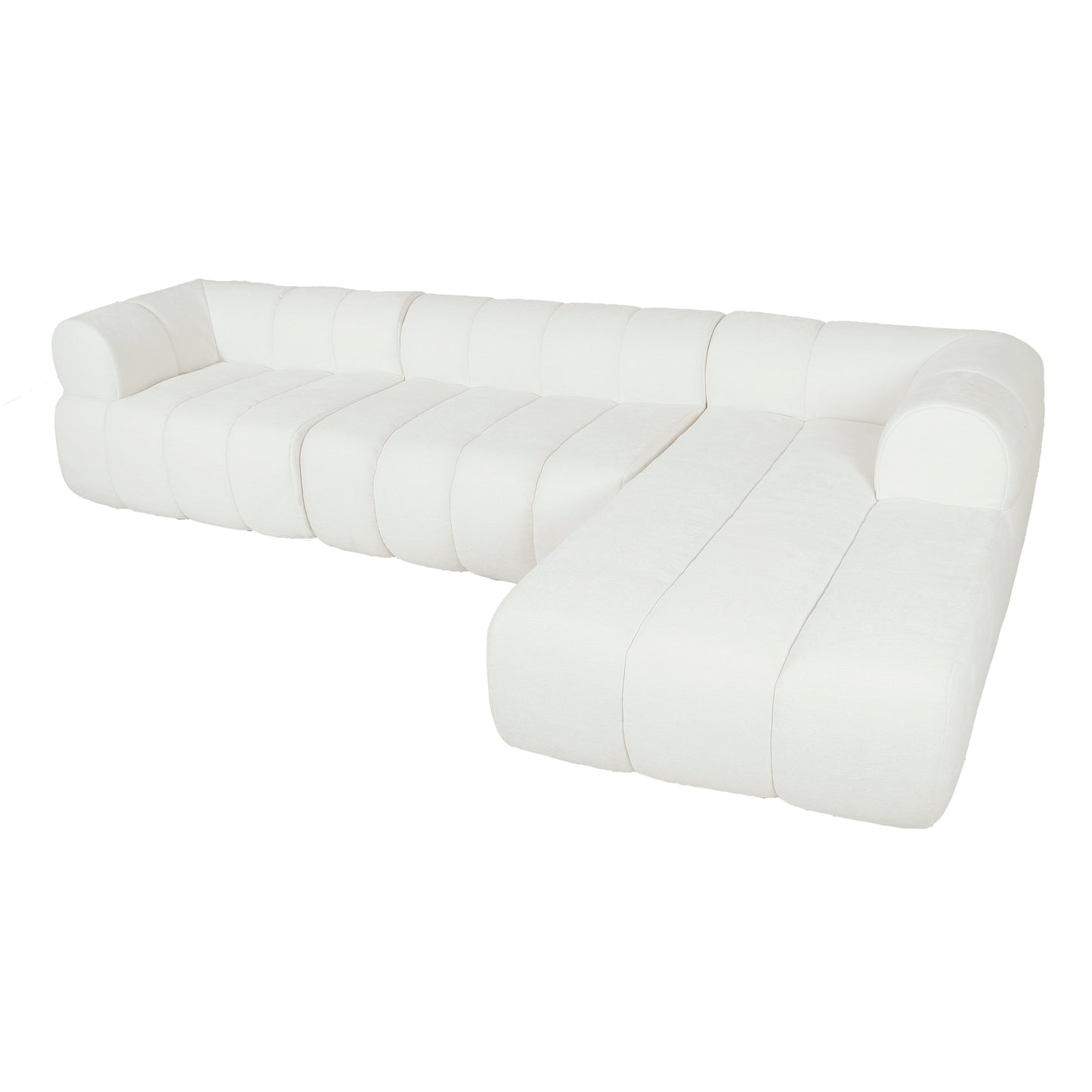 122' Modern L-Shaped Sectional Sofa with High-Density Fully Compressed Sponge and Chaise Lounge, 2-Piece Set, Fully Assembled Right Hand Facing, Perfect for Living Room, Lounge