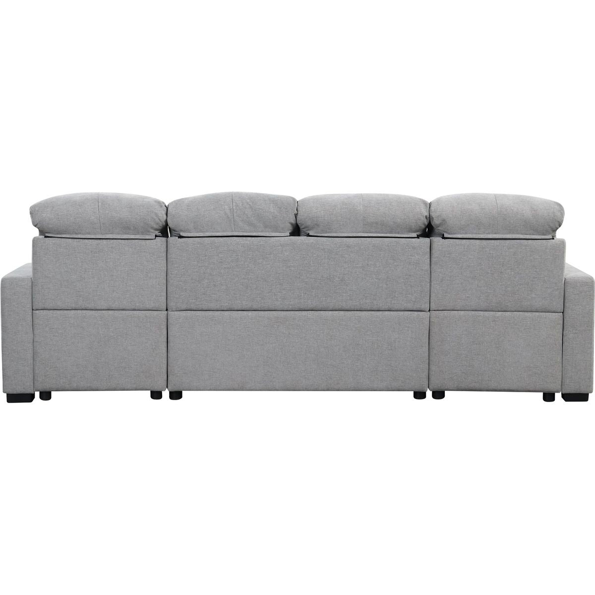 110.2' Oversized U-shaped Sofa Versatile Sectional Sofa Pull-out Sofa Bed with Double Storage Chaise Lounges and Two USB Ports for Living Room,Gray