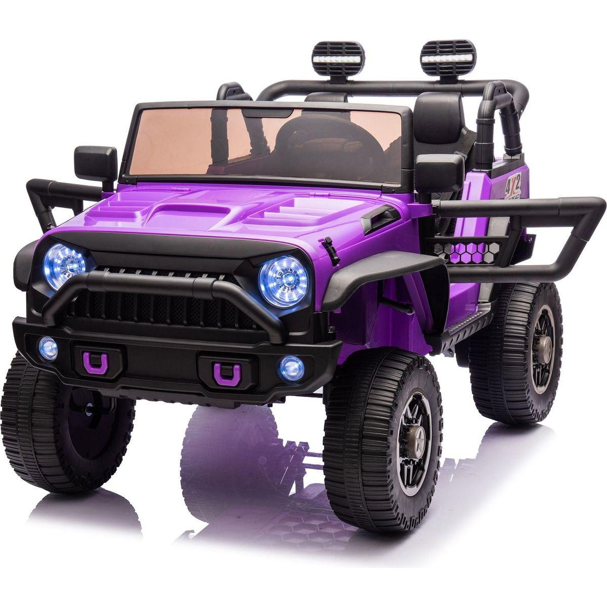 24V Two-Seater Kids Ride On Truck Car W/Parents Control,200wx2,Seat width 20.28in,Four-wheel Suspension,LED Lights,Music,MP3,Bluetooth,Two independent seat belts,Suitable for off-road For Kids Aged 3+