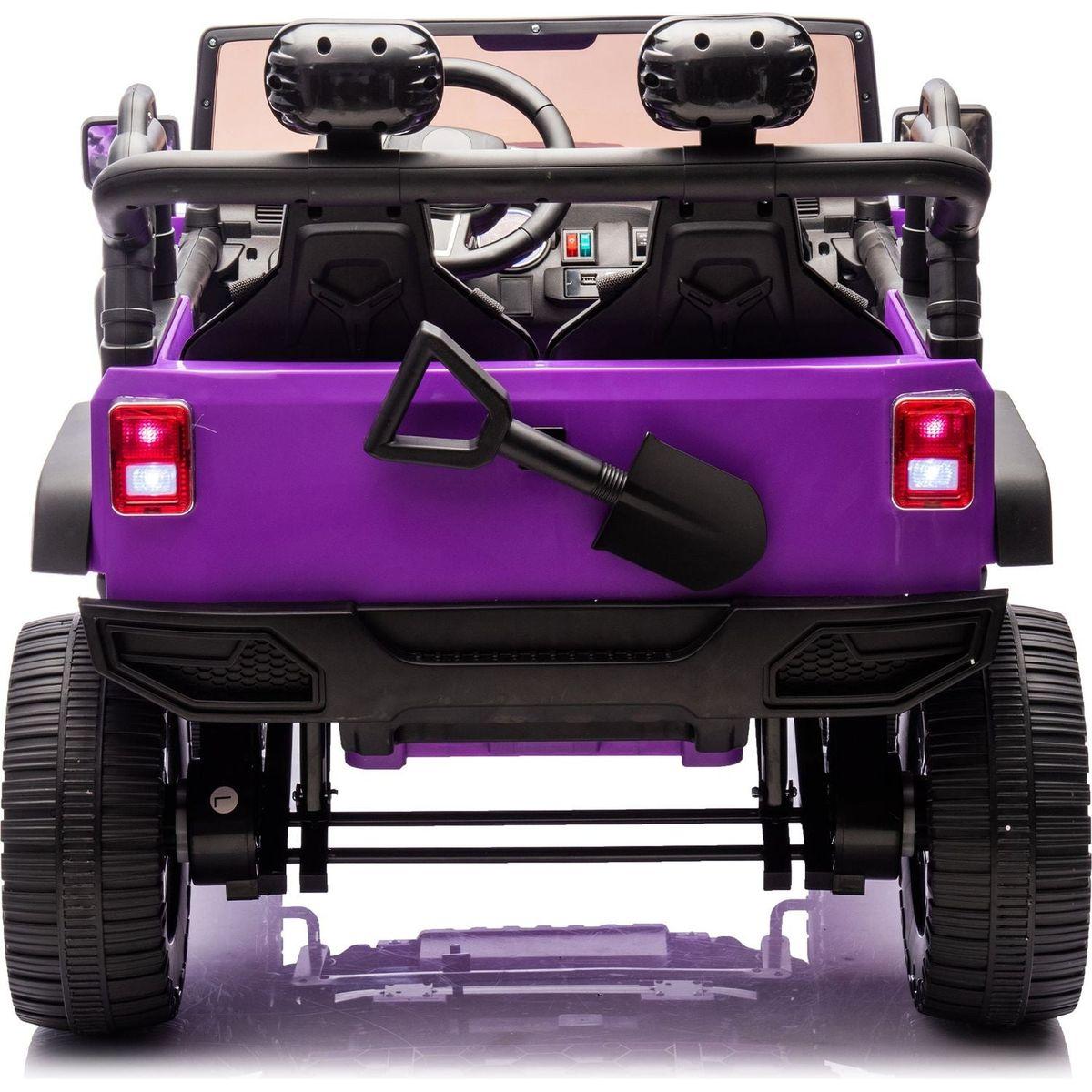 24V Two-Seater Kids Ride On Truck Car W/Parents Control,200wx2,Seat width 20.28in,Four-wheel Suspension,LED Lights,Music,MP3,Bluetooth,Two independent seat belts,Suitable for off-road For Kids Aged 3+