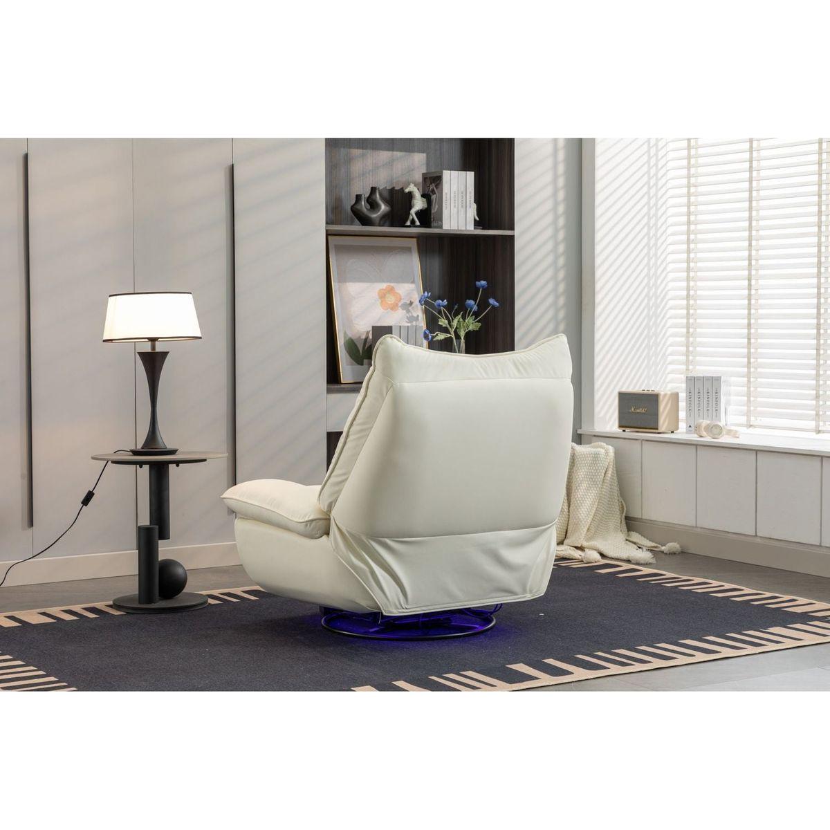 270 Swivel Glider Recliner Chair, Power Recliner Rocking Chair, USB Port Charge for Nursery Chair with Atmosphere Lamp for Living Room Bedroom Apartment