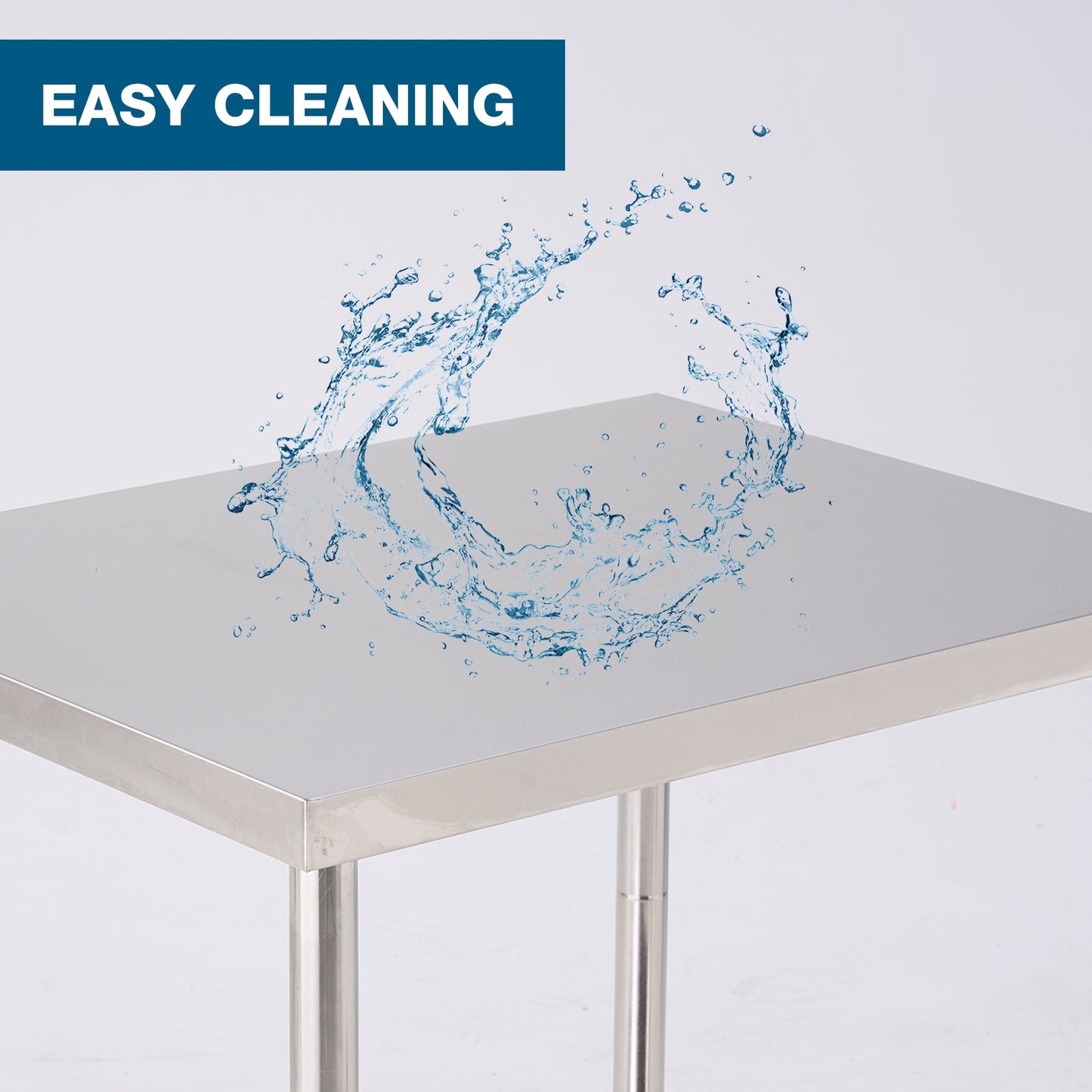 24''*24'' Commercial Work Table for Restaurant and Home Stainless Steel Kitchen Prep Table with Under Shelf and wheels