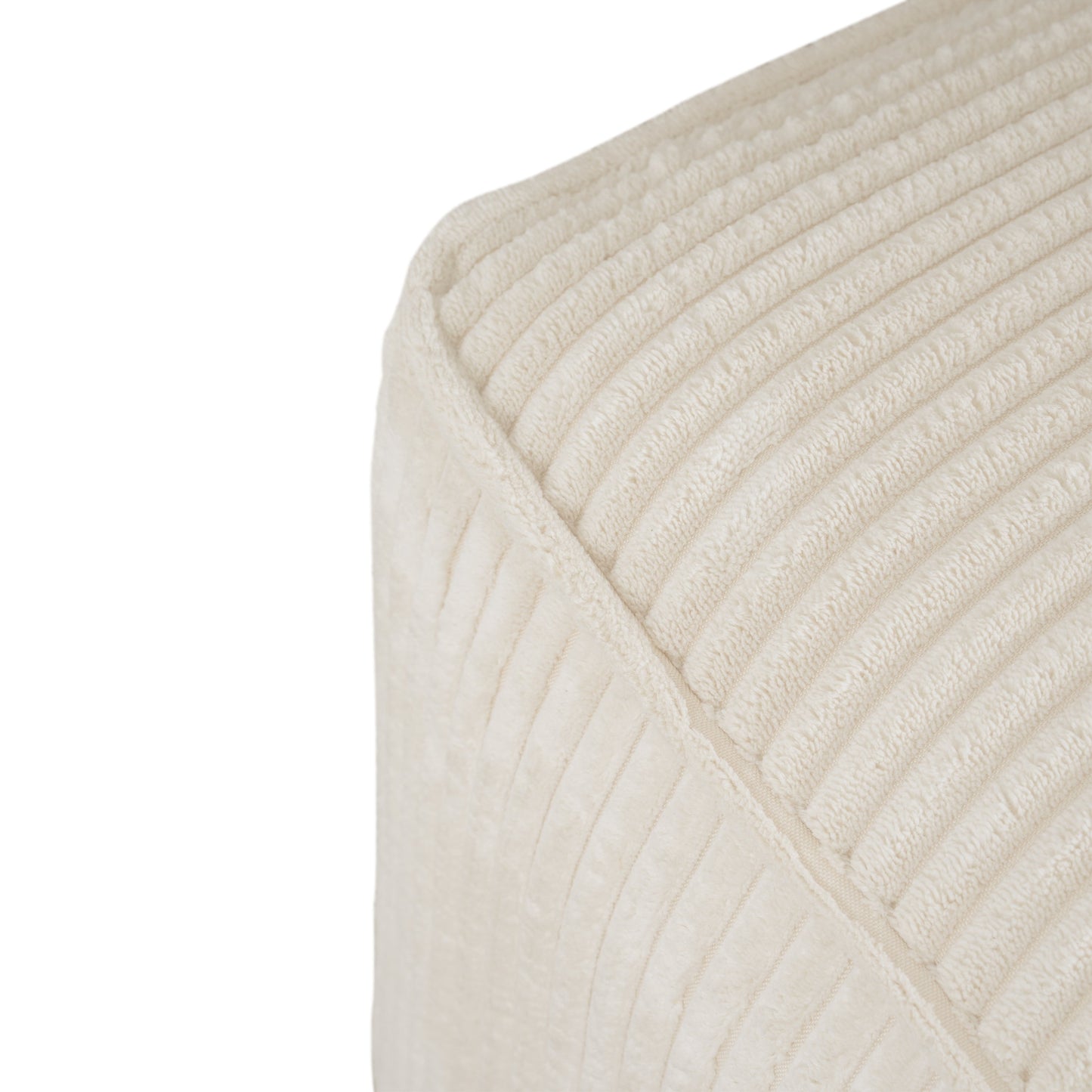 Upholstered Square Ottoman,Beige,Corduroy