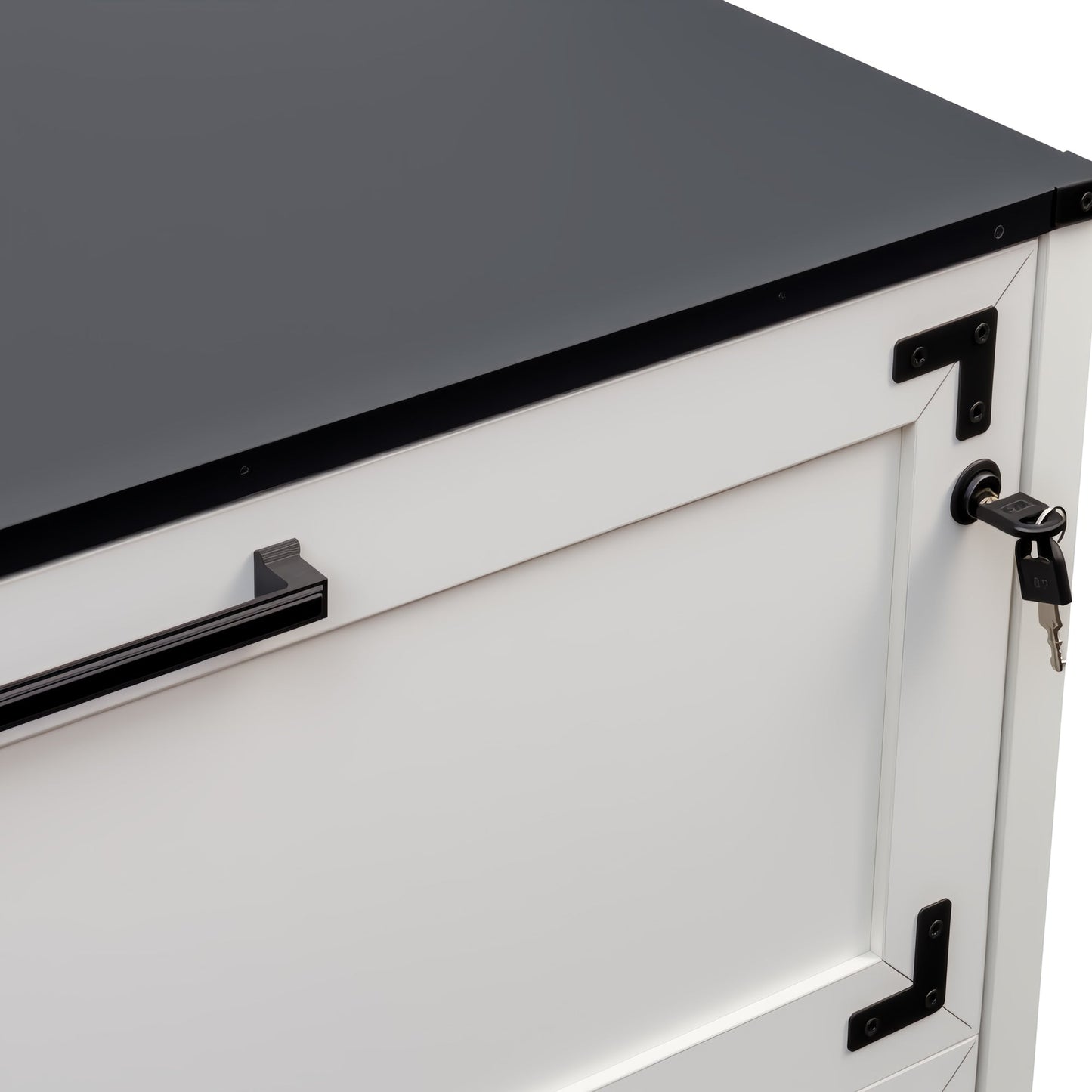 2 Drawer Farmhouse File Cabinet,Filing Cabinet with Lock for Home Office