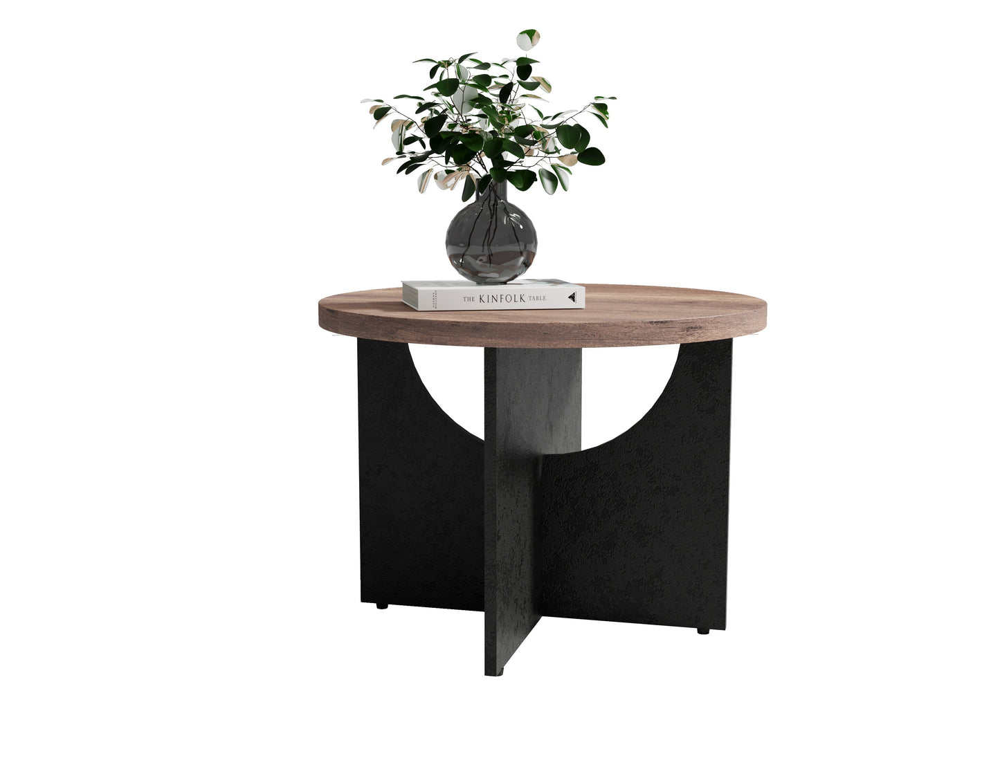 23 Inch Modern Retro Round Coffee Table for Living Room and Bedroom