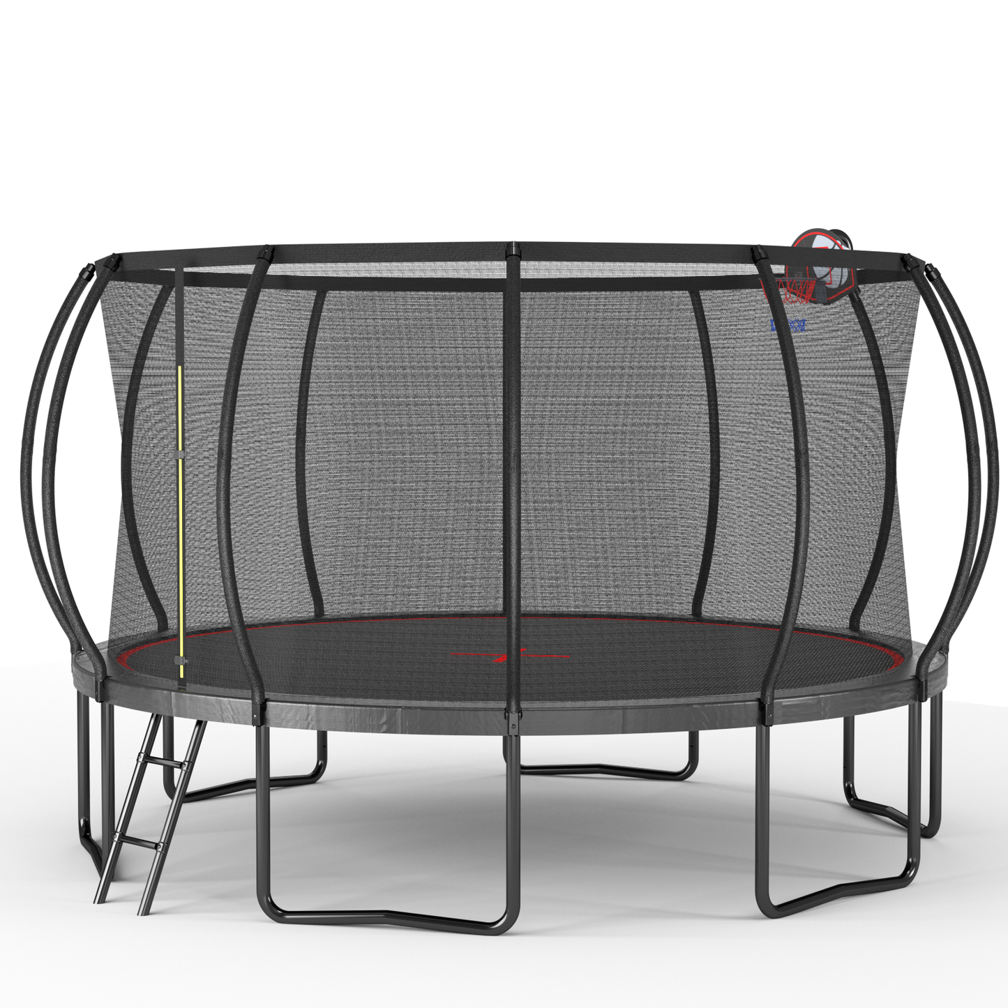 YC 14FT trampoline Pumpkin- Black Red- fframe height 90cm