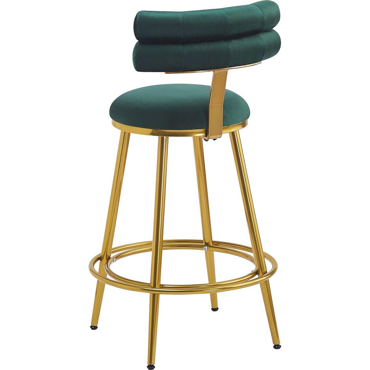 27.65'' Modern Counter Stools Set of 2,Dark green velvet Counter Stools with iron Frame,Soft back and cushion,Footrest,suitable for Kitchen/Bedroom/Dining Room