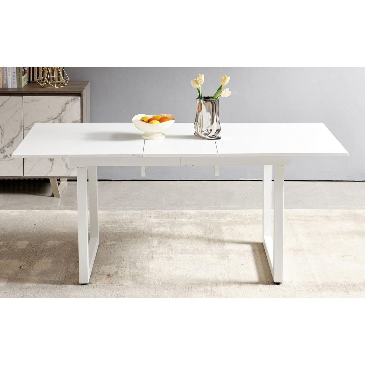 1+4,5pieces dining set, Table metal leg Mid-century Dining Table for 4-6 people With Mdf Table Top, Pedestal Dining Table, End Table Leisure Coffee Table