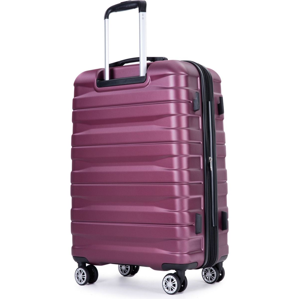 3 Piece Luggage Sets PC Lightweight & Durable Expandable Suitcase with Two Hooks, Double Spinner Wheels, TSA Lock, (21/25/29) Wine Red