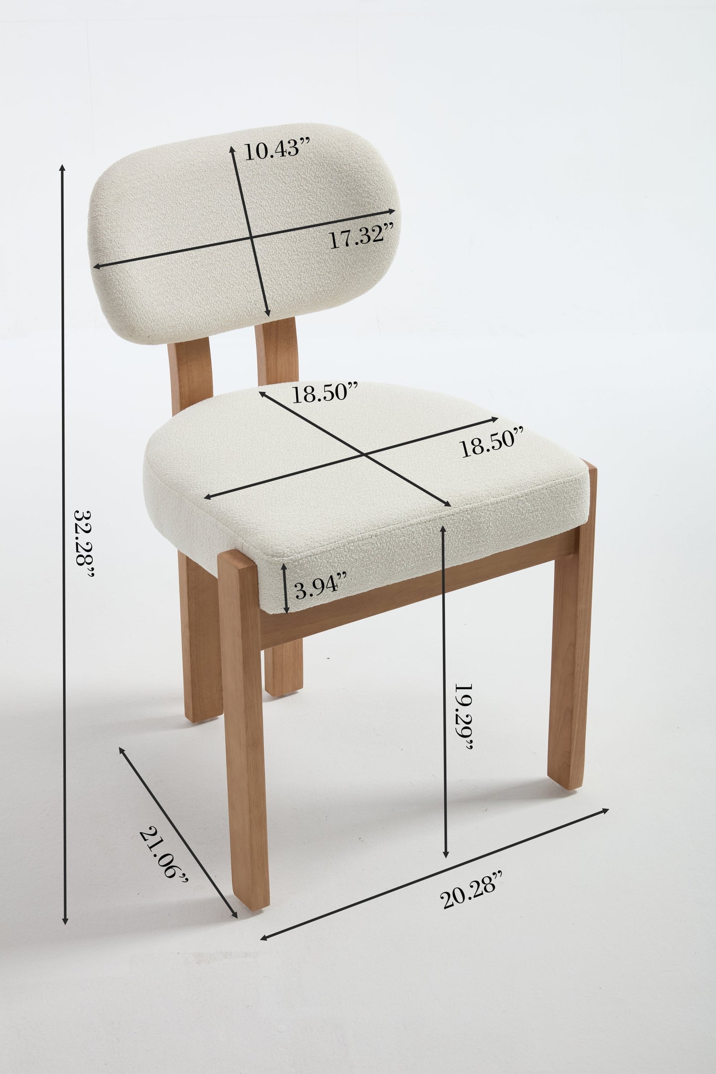 Wooden Dining Chairs Set of 2, Modern Fabric Upholstered Dining Room Chair Kitchen Chairs, Farmhouse Dinner Chair for Kitchen Dining Room