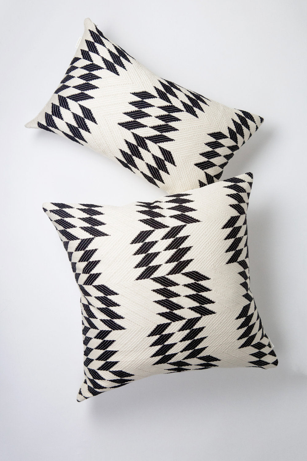 Backordered: Almolonga Quilt Pillow - Black and Natural White -  12" x 20"