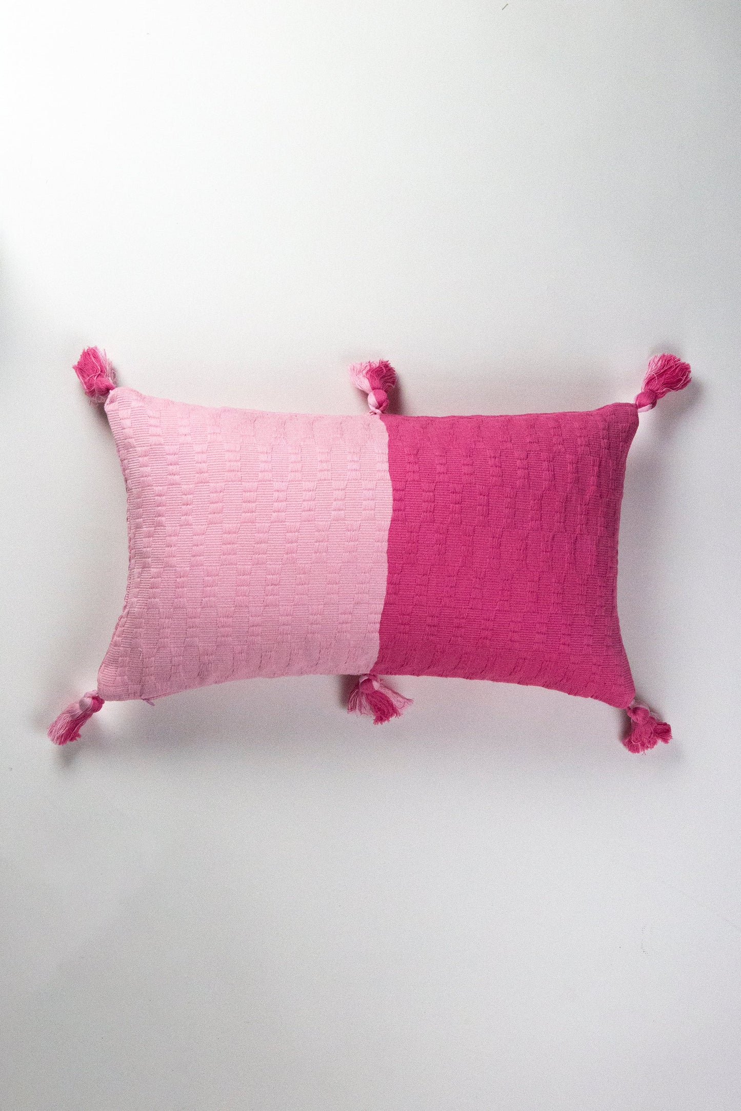 Antigua Pillow - Light Pink & Bright Pink Colorblocked