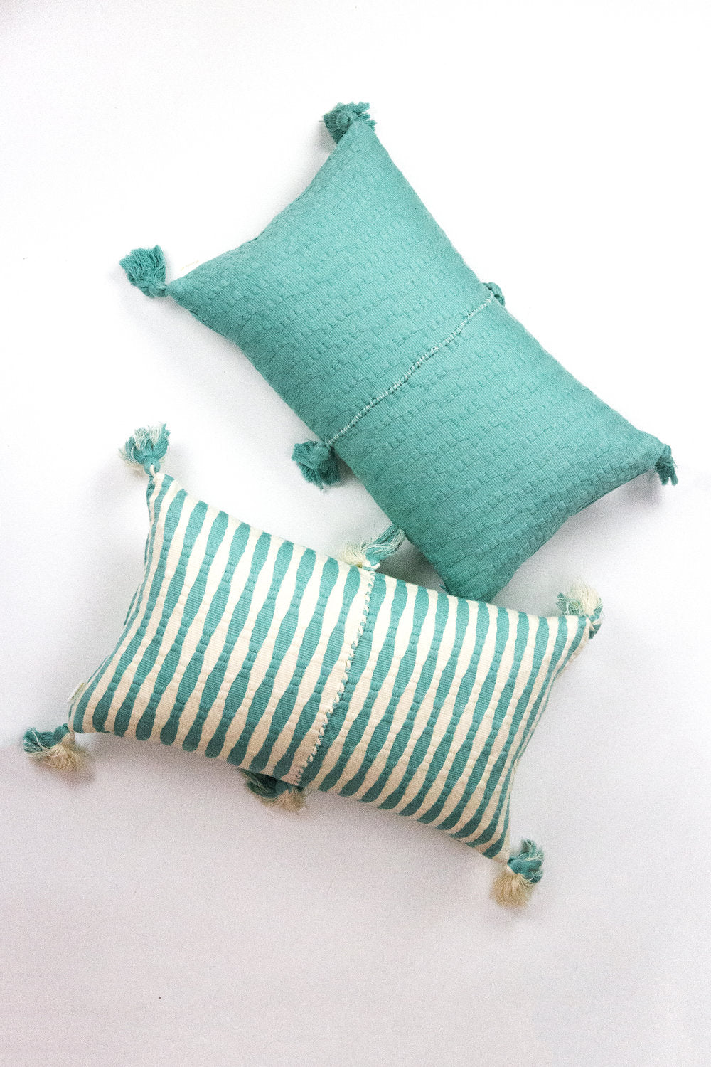 Antigua Pillow - Faded Aqua Solid