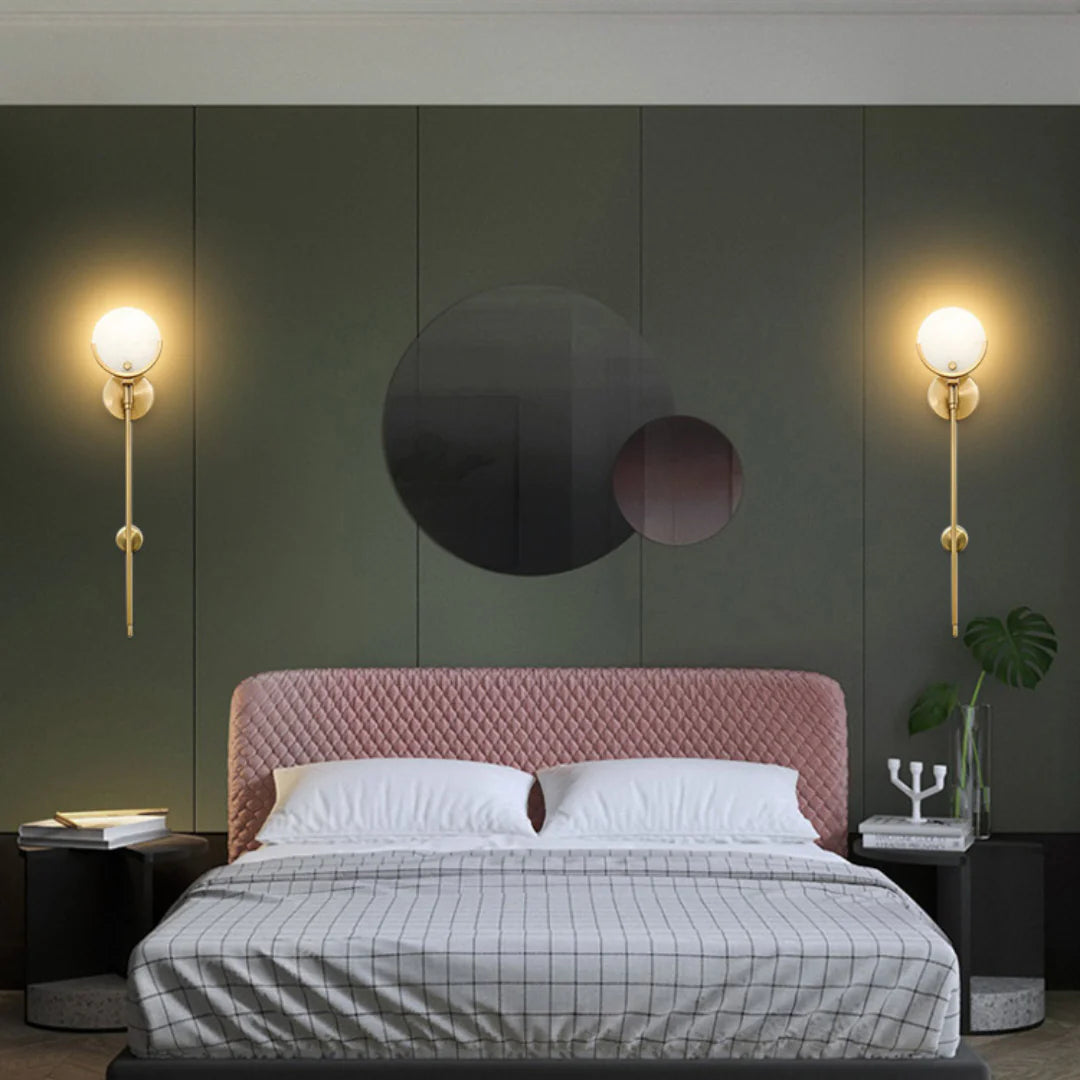 Alabaster Ava Brass Wall Lamp