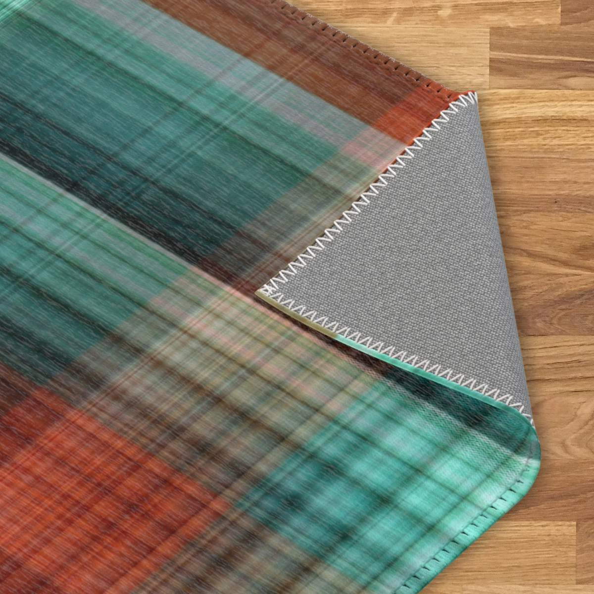 Washable Pet Playpen Floor Mat Rug, Green Flannel