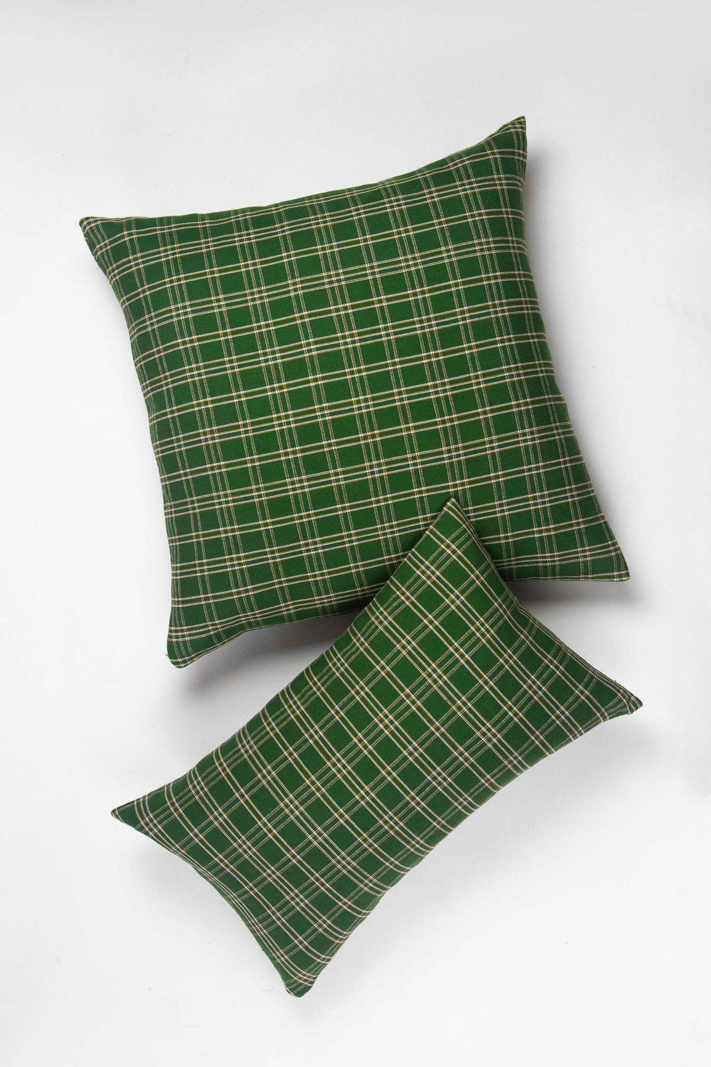 Chiapas Plaid Forest Green Pillow 20" x 20"