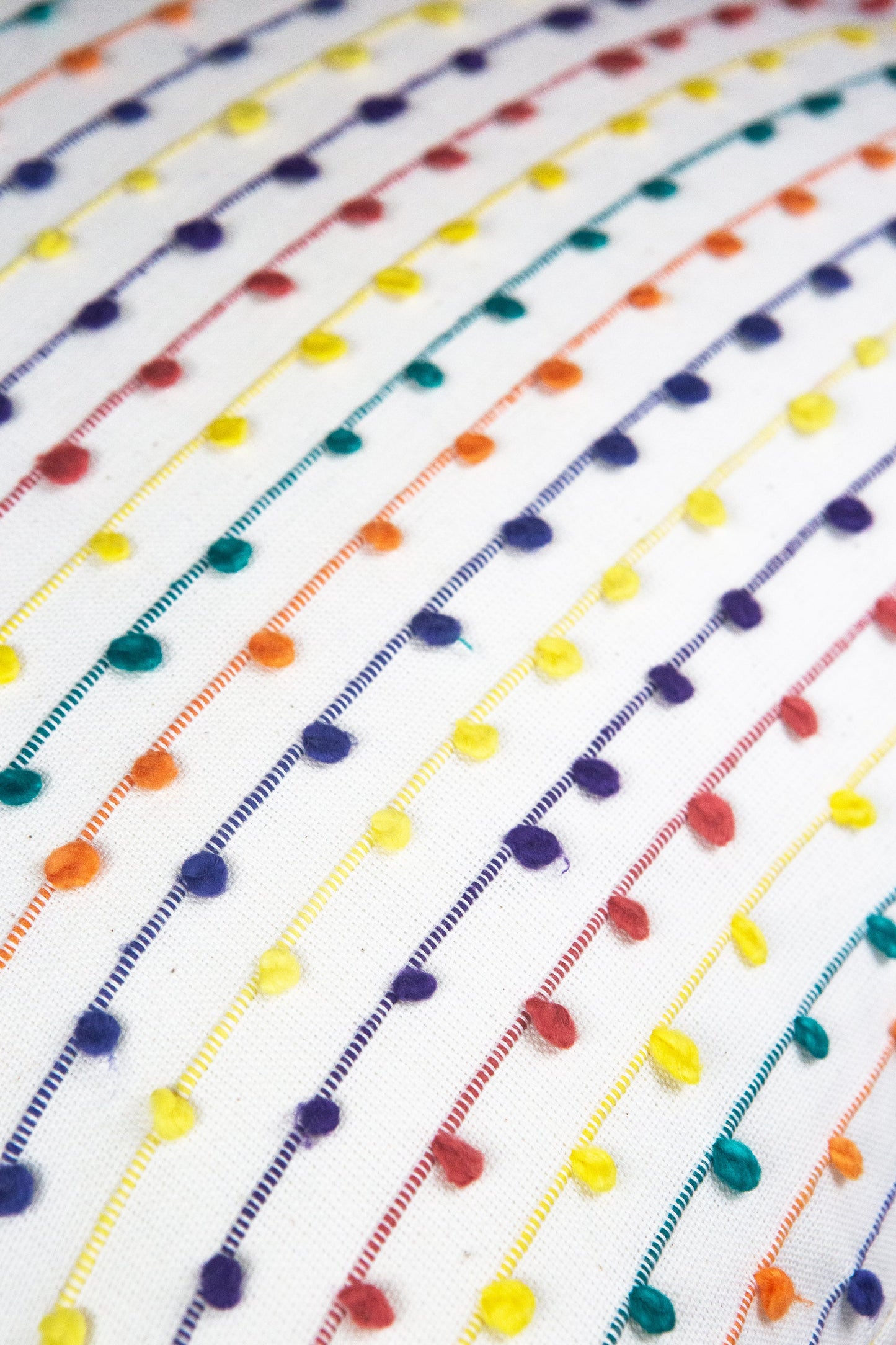 Vintage Rainbow Nubby Pillow - 12" x 20"