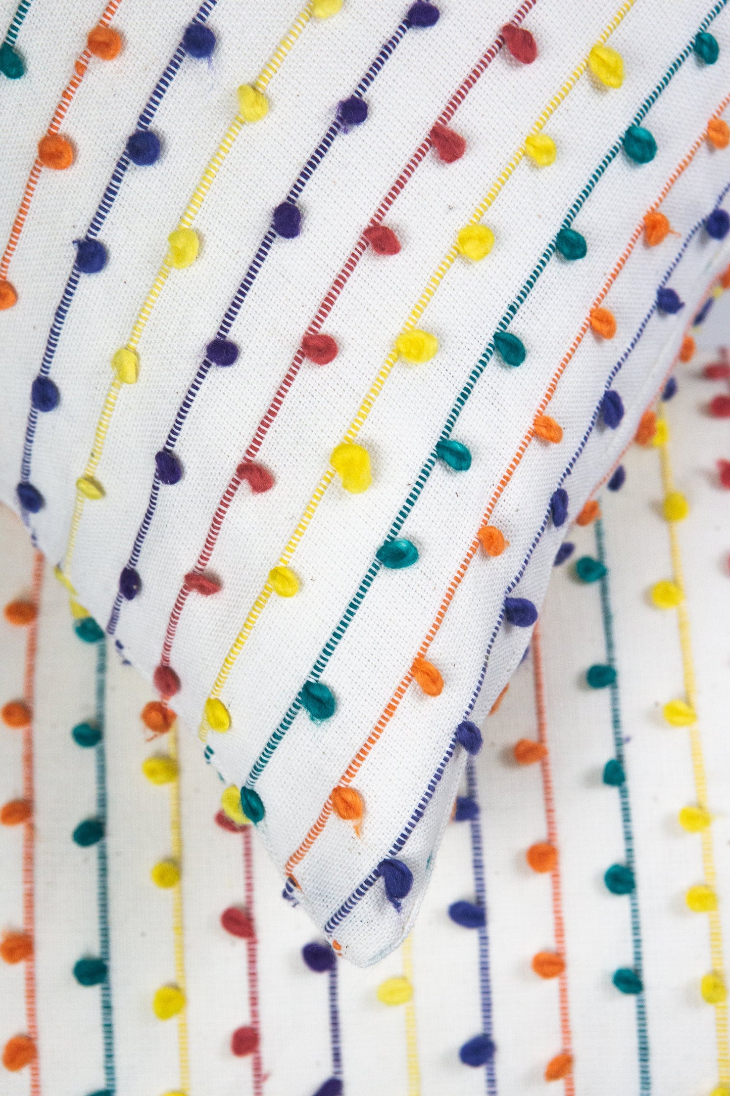 Vintage Rainbow Nubby Pillow - 12" x 20"