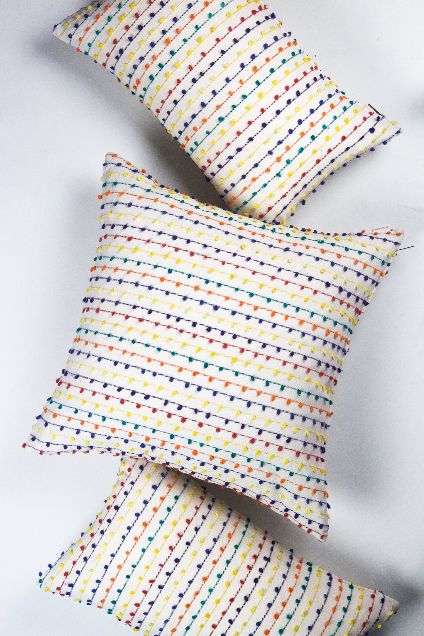 Vintage Rainbow Nubby Pillow - 20" x 20"