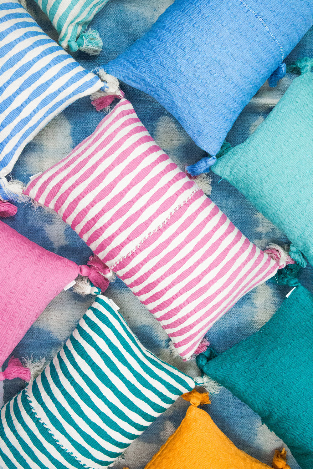 Antigua Pillow - Faded Aqua Solid