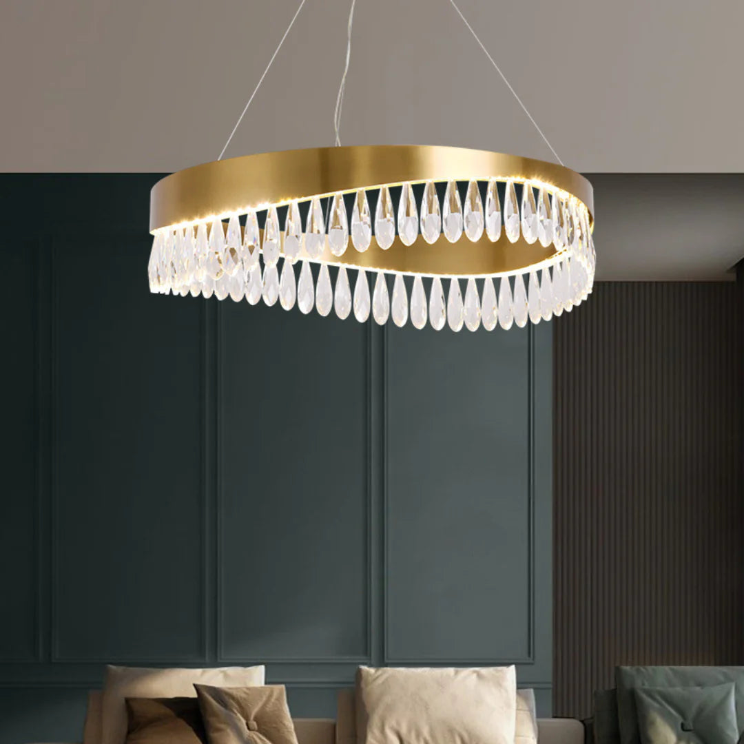 Golden Ring Crystal Light Luxury Chandelier