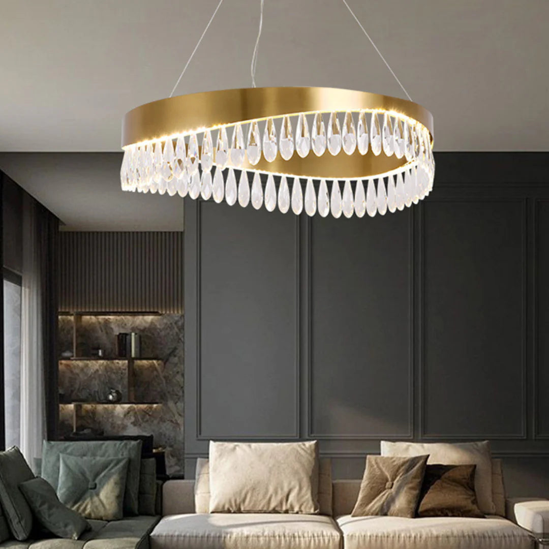 Golden Ring Crystal Light Luxury Chandelier