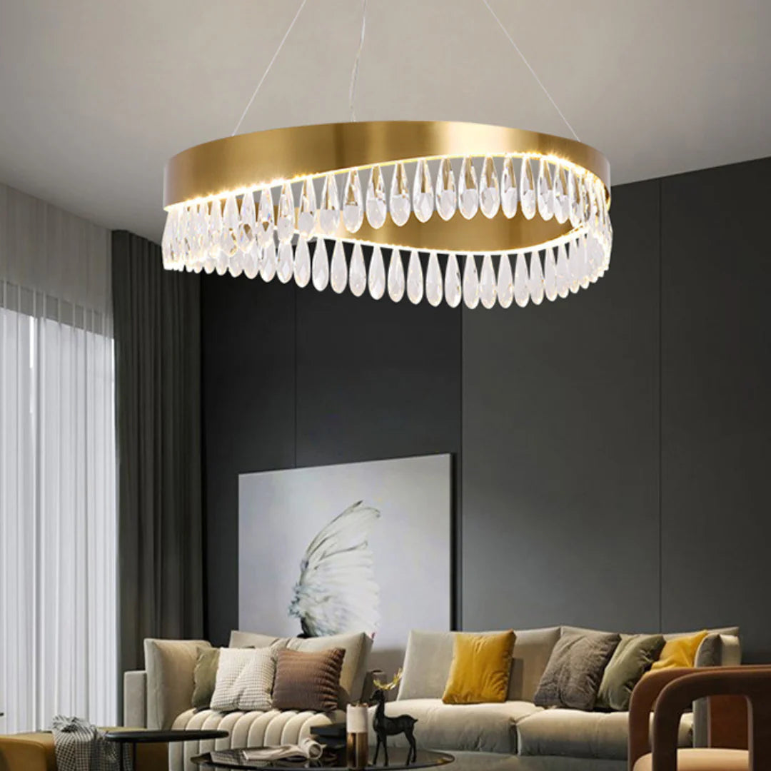 Golden Ring Crystal Light Luxury Chandelier