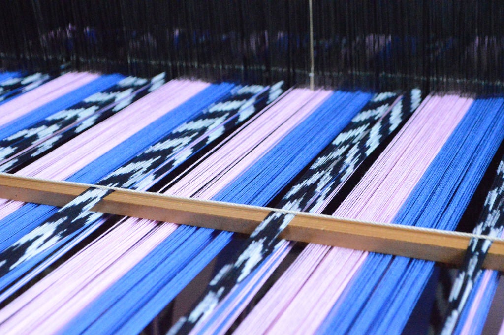 Palm Jaspe Blue & Light Pink Pillow