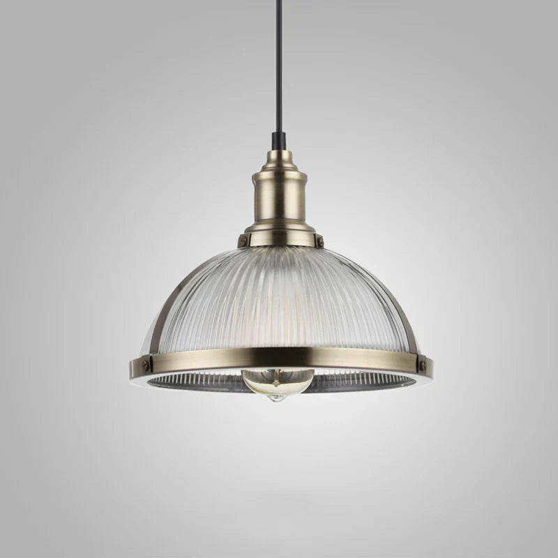 Vintage Glass Shade Hanging Lamp - Loft Luminaire Suspension LED Pendant for Dining Room and Office Lighting