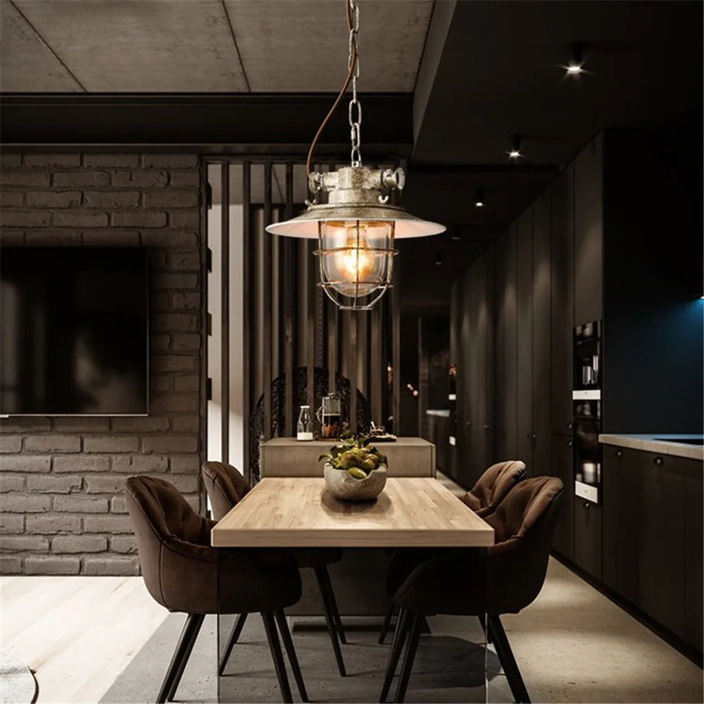 Industrial LED Pendant Light - Vintage Charm for Dining, Bar, and Loft Spaces