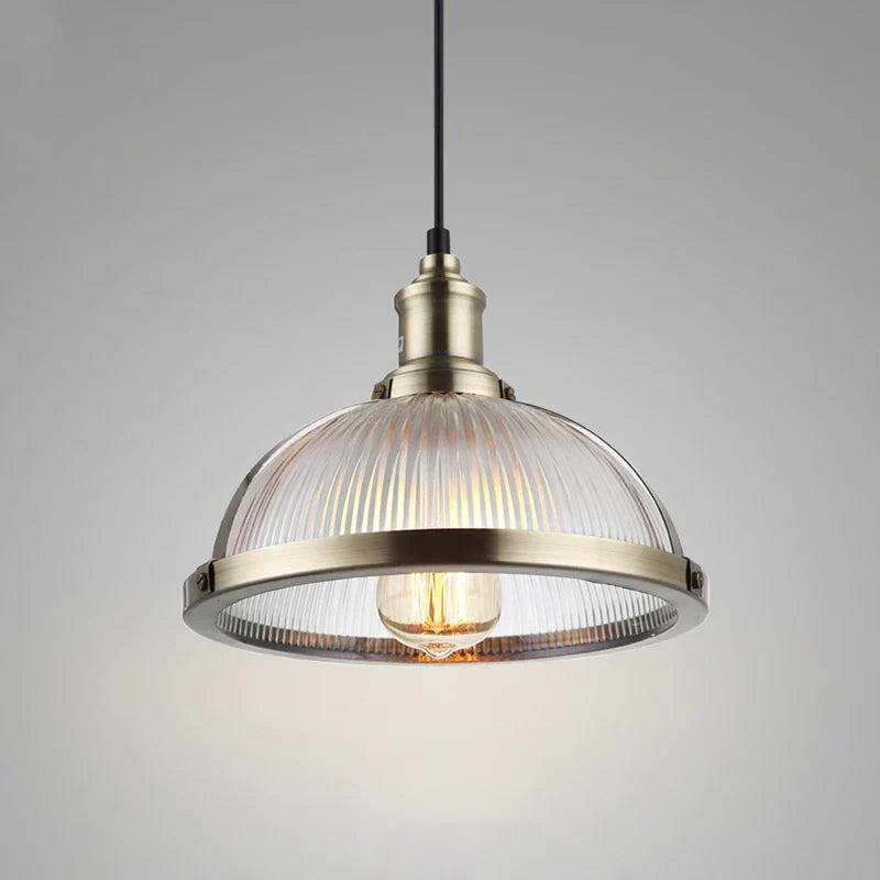 Vintage Glass Shade Hanging Lamp - Loft Luminaire Suspension LED Pendant for Dining Room and Office Lighting
