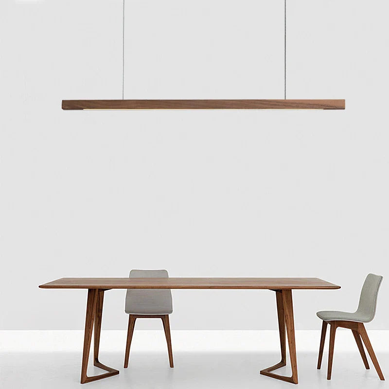 Japanese-inspired Black Walnut Pendant Light - Nordic Minimalist Design for Dining Tables, Offices, and Home Decor