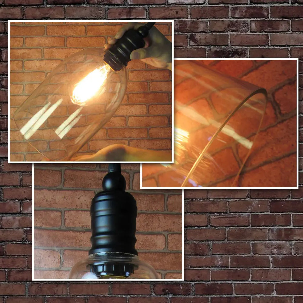 Edison Vintage Glass Pendant Lamp - Retro Loft Industrial Lighting Fixture