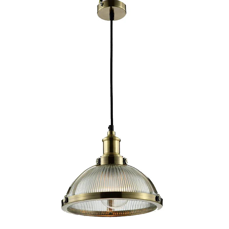 Vintage Glass Shade Hanging Lamp - Loft Luminaire Suspension LED Pendant for Dining Room and Office Lighting